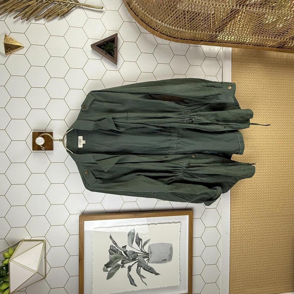 Umgee Lightweight Olive Green Drawstring Utility Jacket - Size - Small